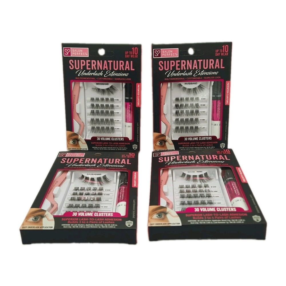 Lot of 4 Salon Perfect Supernatural Underlash Extensions Seamless Invisiband NIB